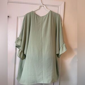 ANDREE BY UNIT Sage Green Ruffle Sleeve Tunic
